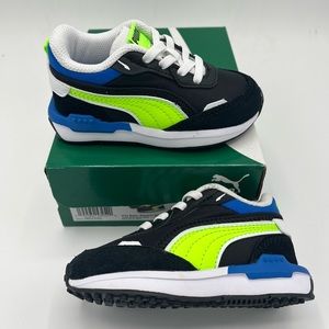 Puma city rider baby shoes. Size 6c Toddler. Black/multicolor